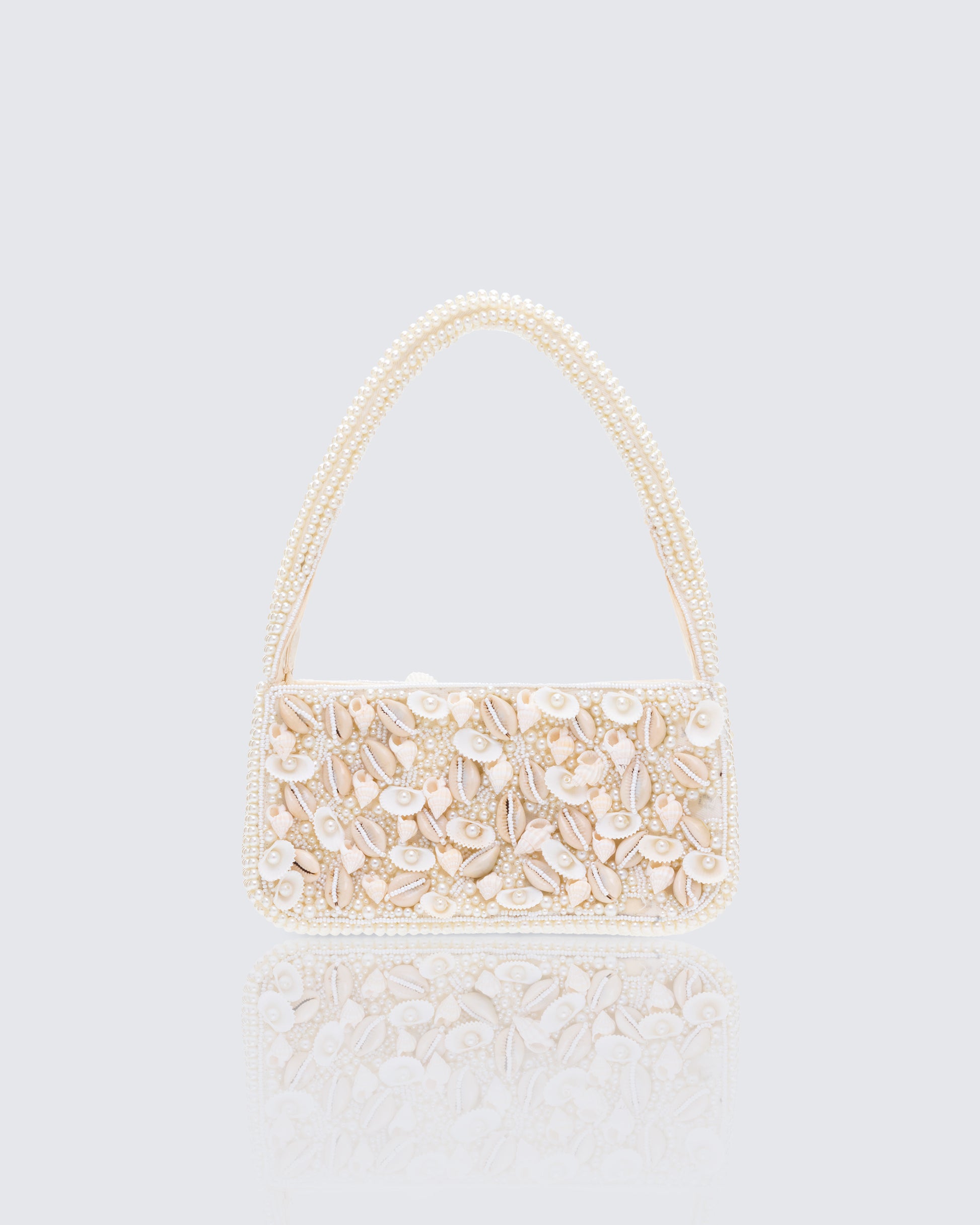 Sadaf Ivory Cowrie Shell Handbag - back view