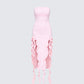 Sadira Pink Strapless Ruffle Dress