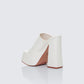 Saige White Open Toe Platform Sandal