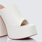 Saige White Open Toe Platform Sandal