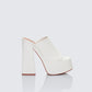 Saige White Open Toe Platform Sandal