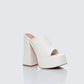 Saige White Open Toe Platform Sandal