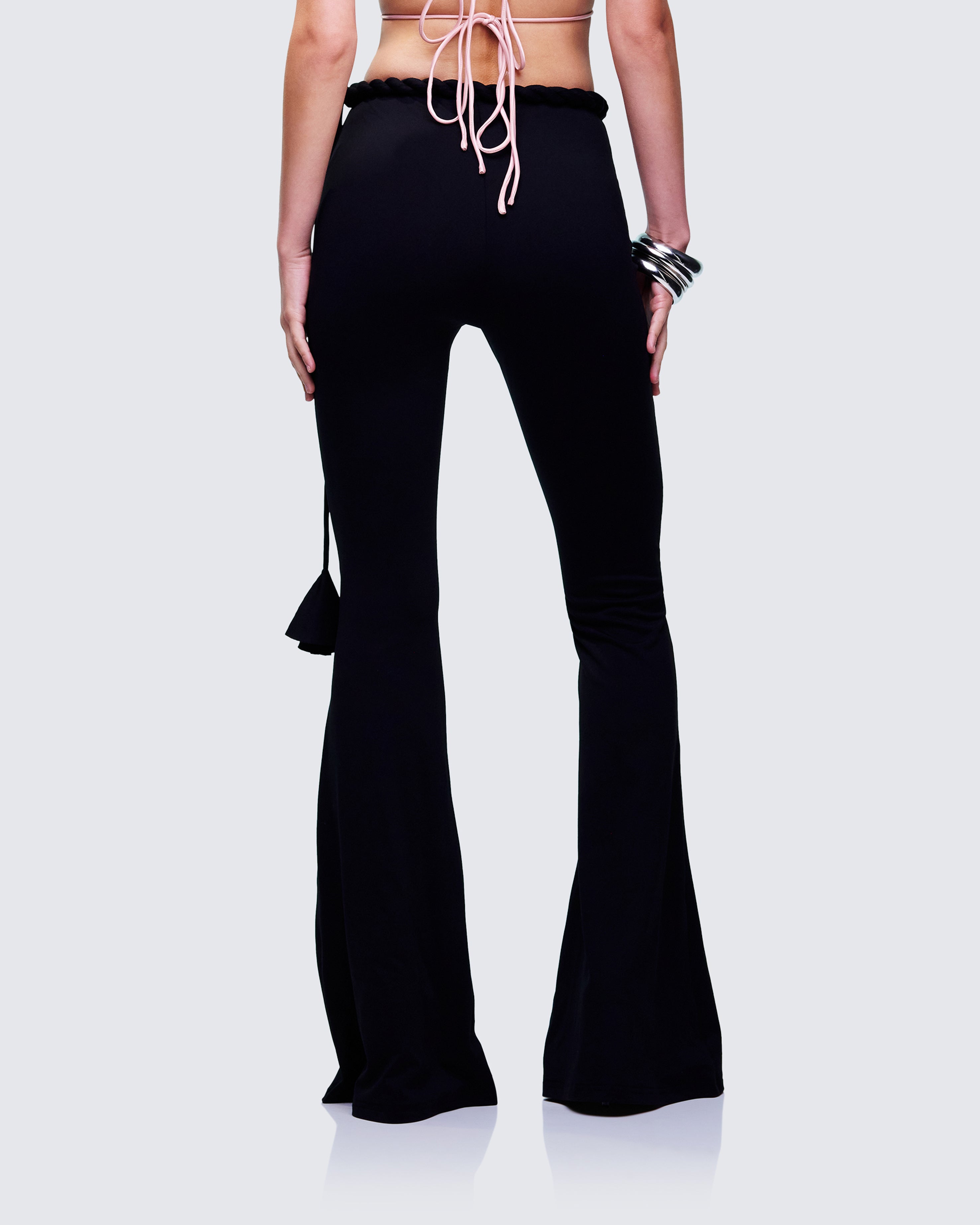 Black Flare Pants - Twist Waist Bell Bottom – FINESSE