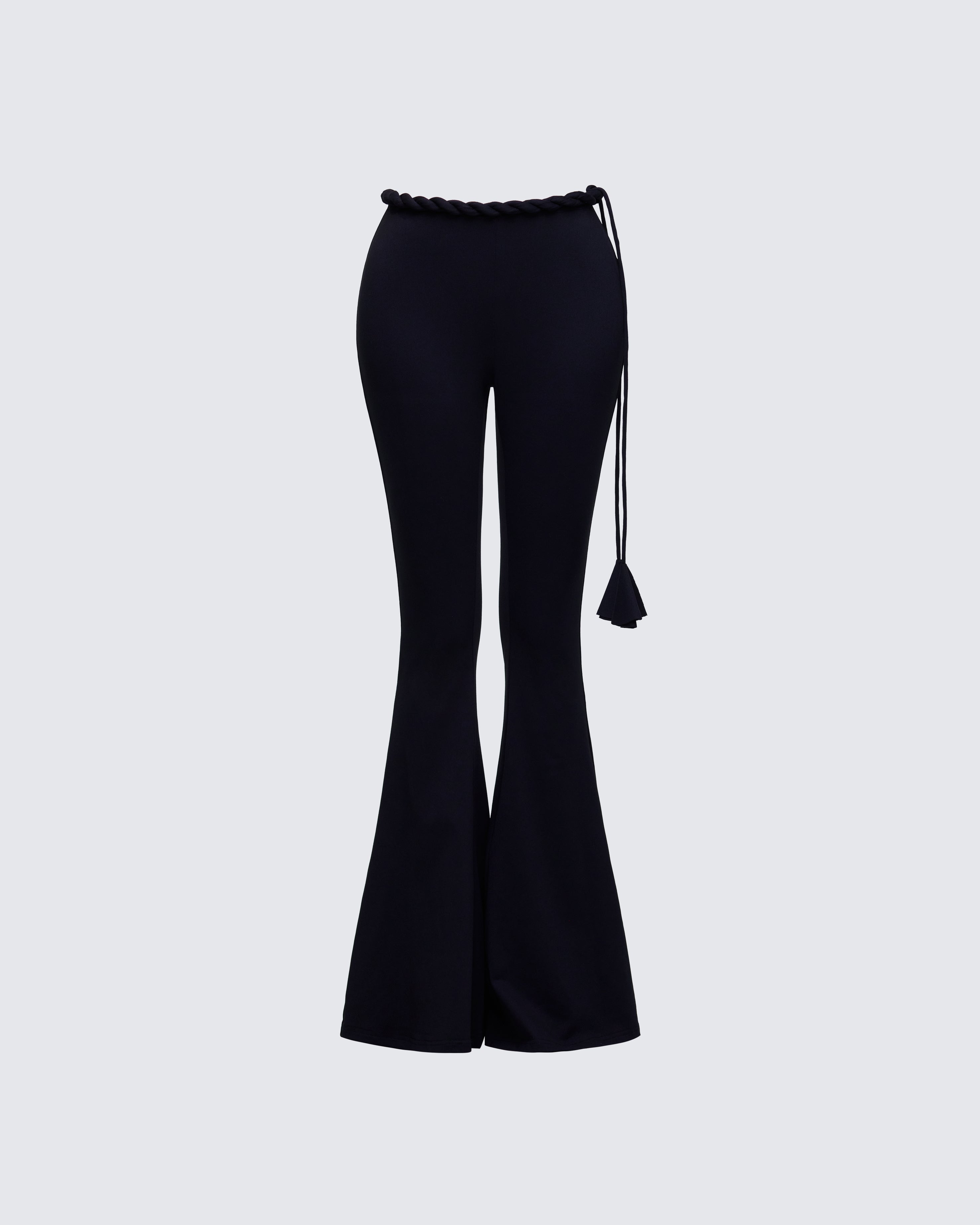 Black Flare Pants - Twist Waist Bell Bottom – FINESSE