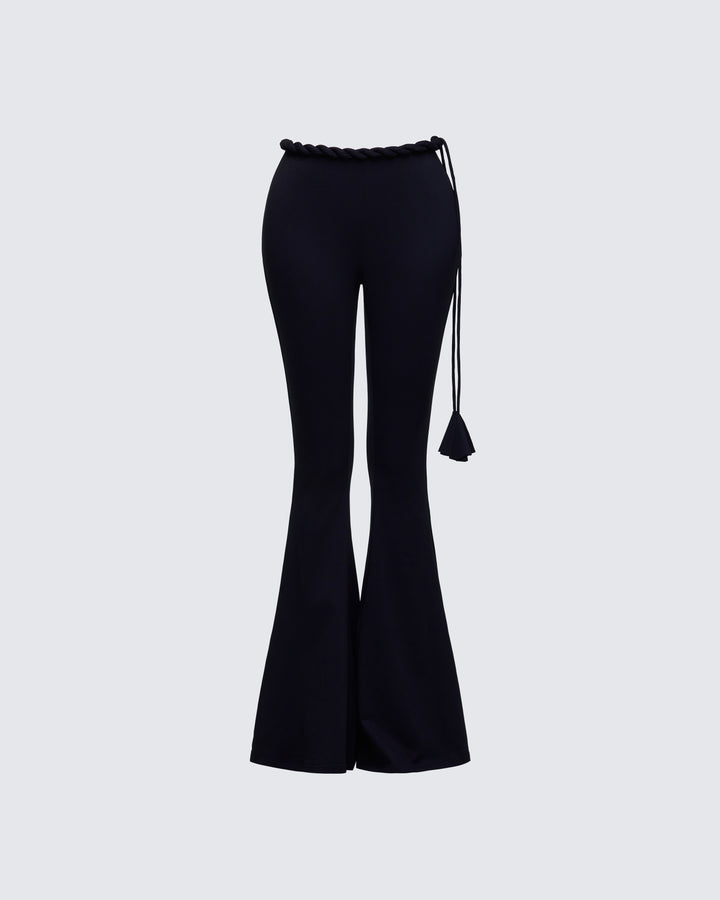 Sailor Black Jersey Twist Waist Pant product front