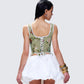Samara Green Floral Jacquard Corset Top