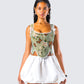 Samara Green Floral Jacquard Corset Top