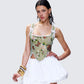Samara Green Floral Jacquard Corset Top