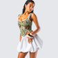 Samara Green Floral Jacquard Corset Top