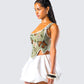 Samara Green Floral Jacquard Corset Top