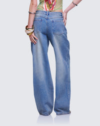 Samia Blue Denim Wide Leg Jeans