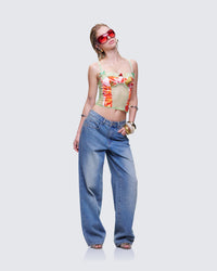 Samia Blue Denim Wide Leg Jeans