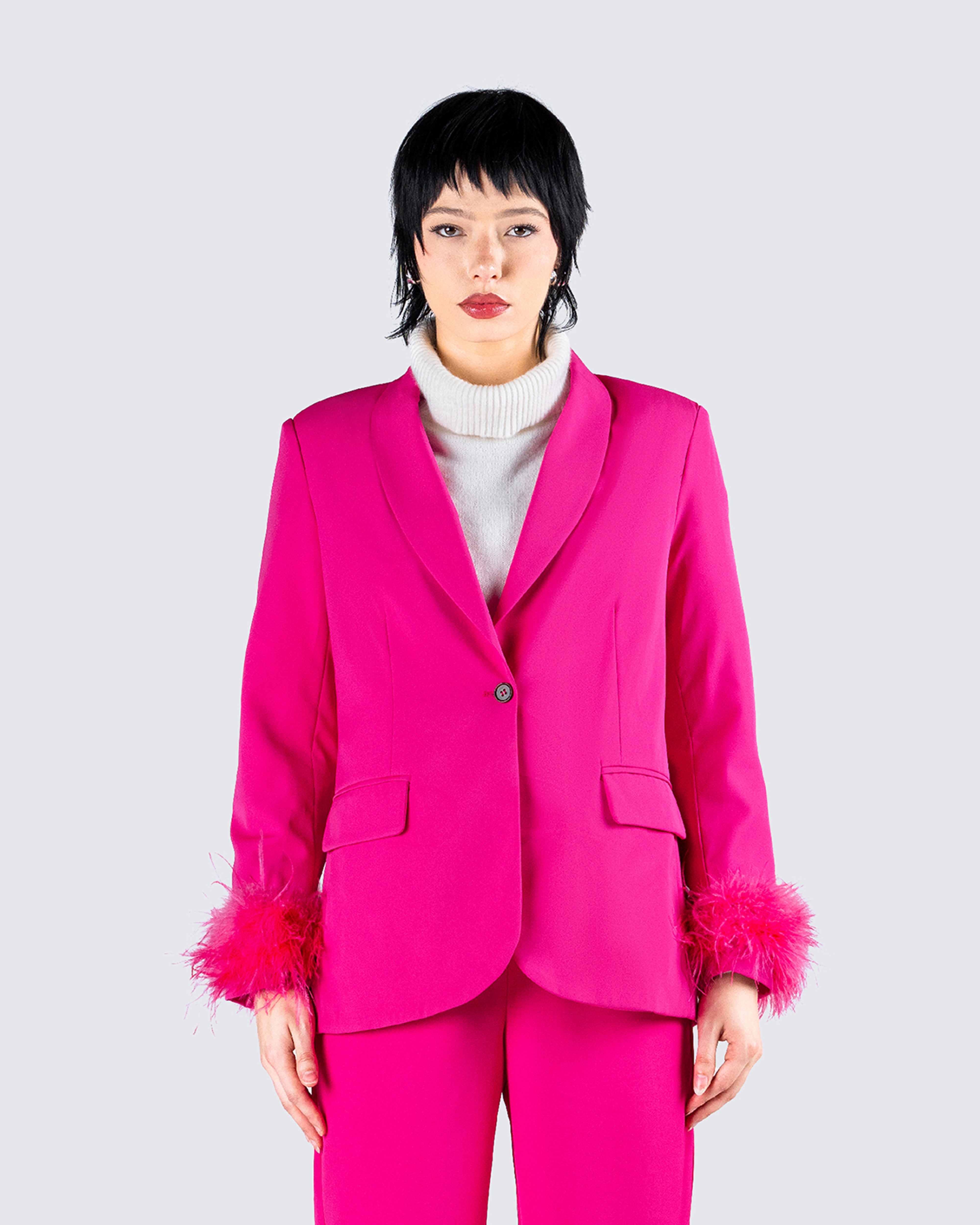 Womens hot pink on sale blazer