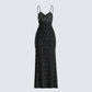 Santana Black Mesh Maxi Dress