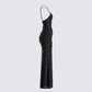 Santana Black Mesh Maxi Dress