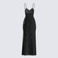 Santana Black Mesh Maxi Dress