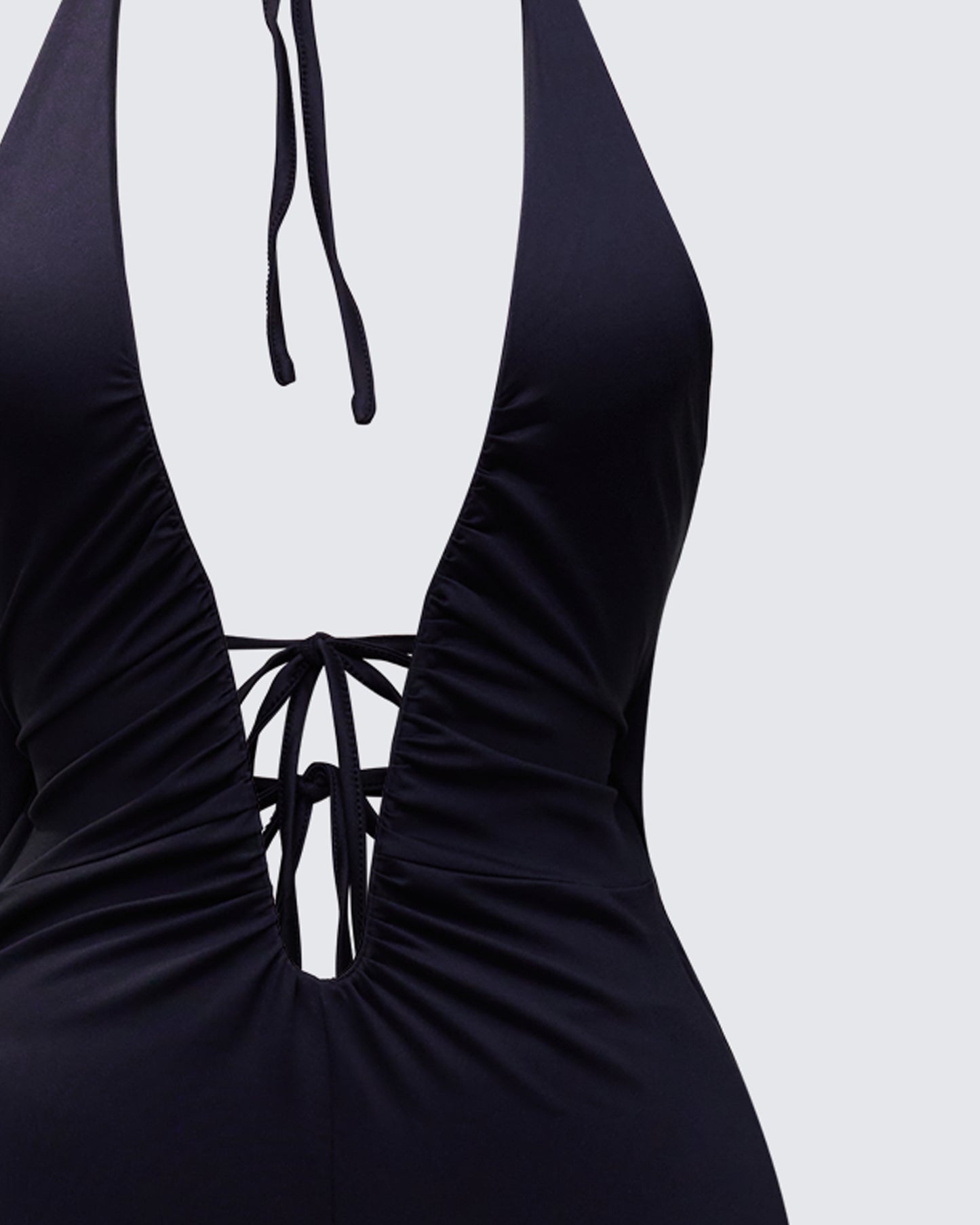 Saoirse Black Plunge Neck Jumpsuit