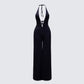 Saoirse Black Plunge Neck Jumpsuit product front