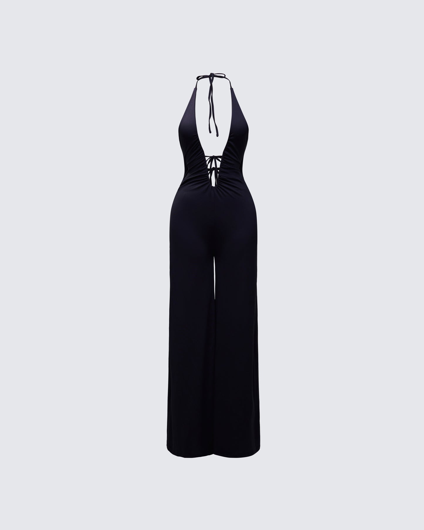 Saoirse Black Plunge Neck Jumpsuit product front