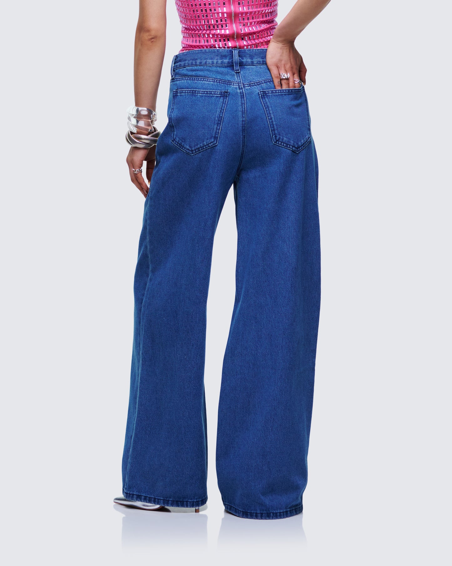 Sara Blue Denim Wide Leg Jean
