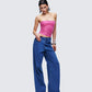 Sara Blue Denim Wide Leg Jean