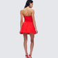 Sarai Red Lace Applique Mini Dress