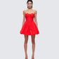 Sarai Red Lace Applique Mini Dress