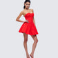 Sarai Red Lace Applique Mini Dress