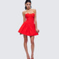 Sarai Red Lace Applique Mini Dress