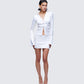 Saranna White Satin Micro Mini Skirt