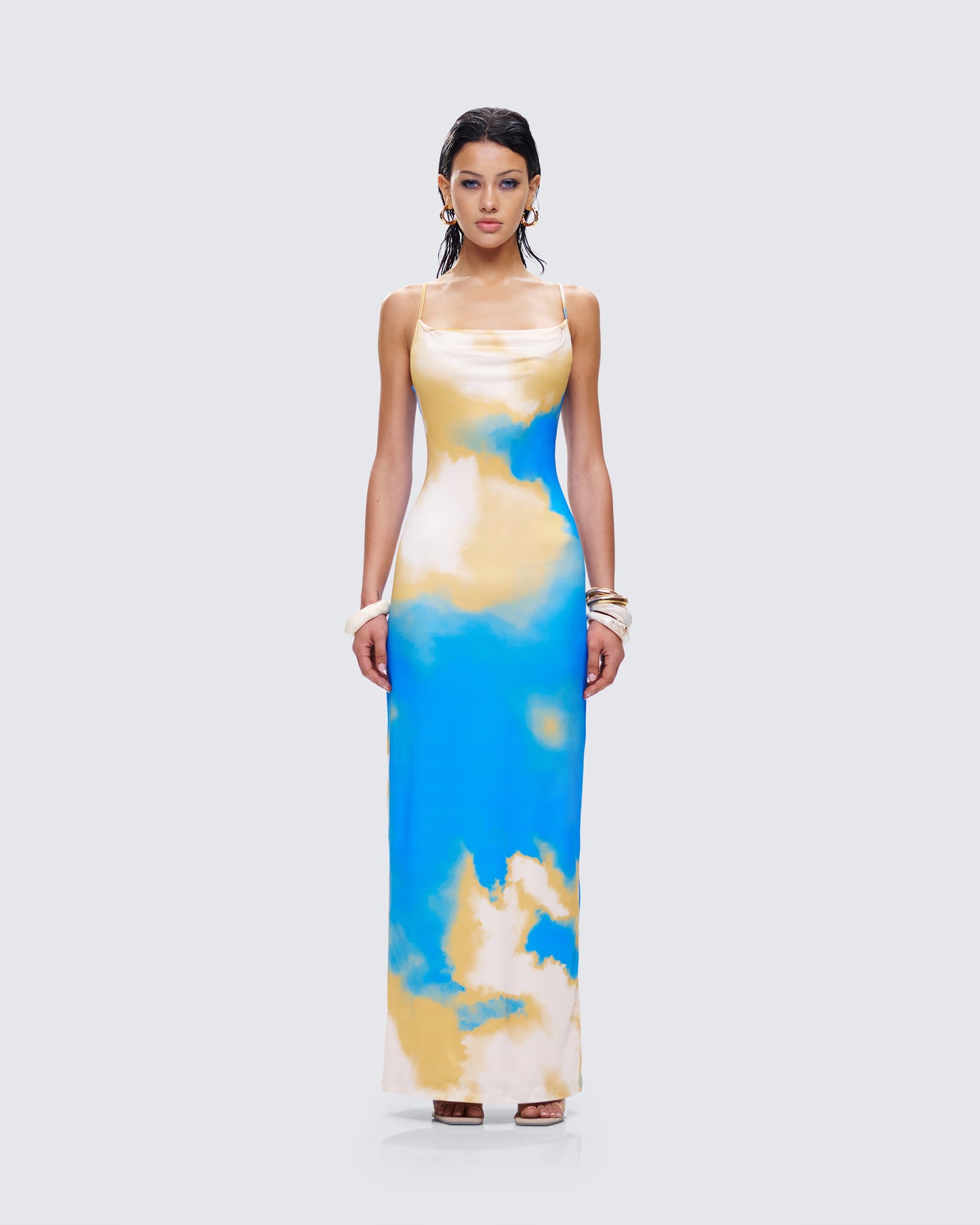 Sari Multi Cowl Neck Maxi Dress