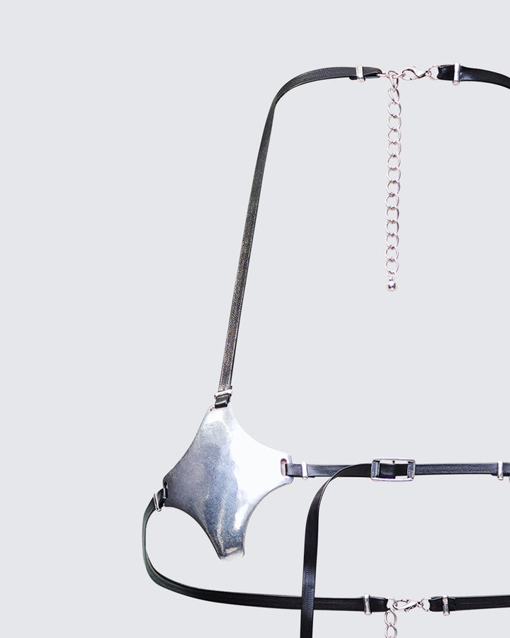 Saria Silver Metal Bralette