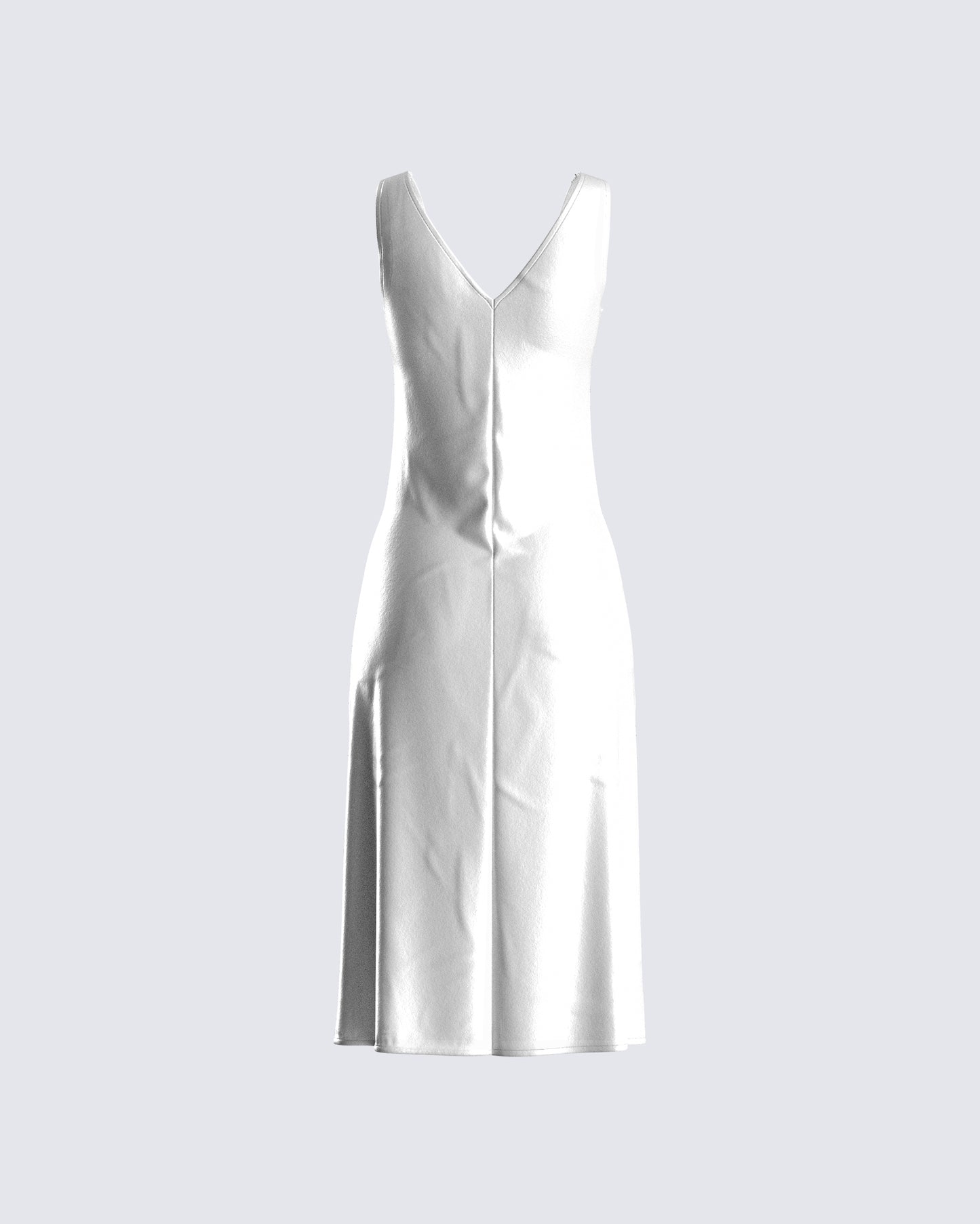 Saskia White Satin Slit Midi Dress