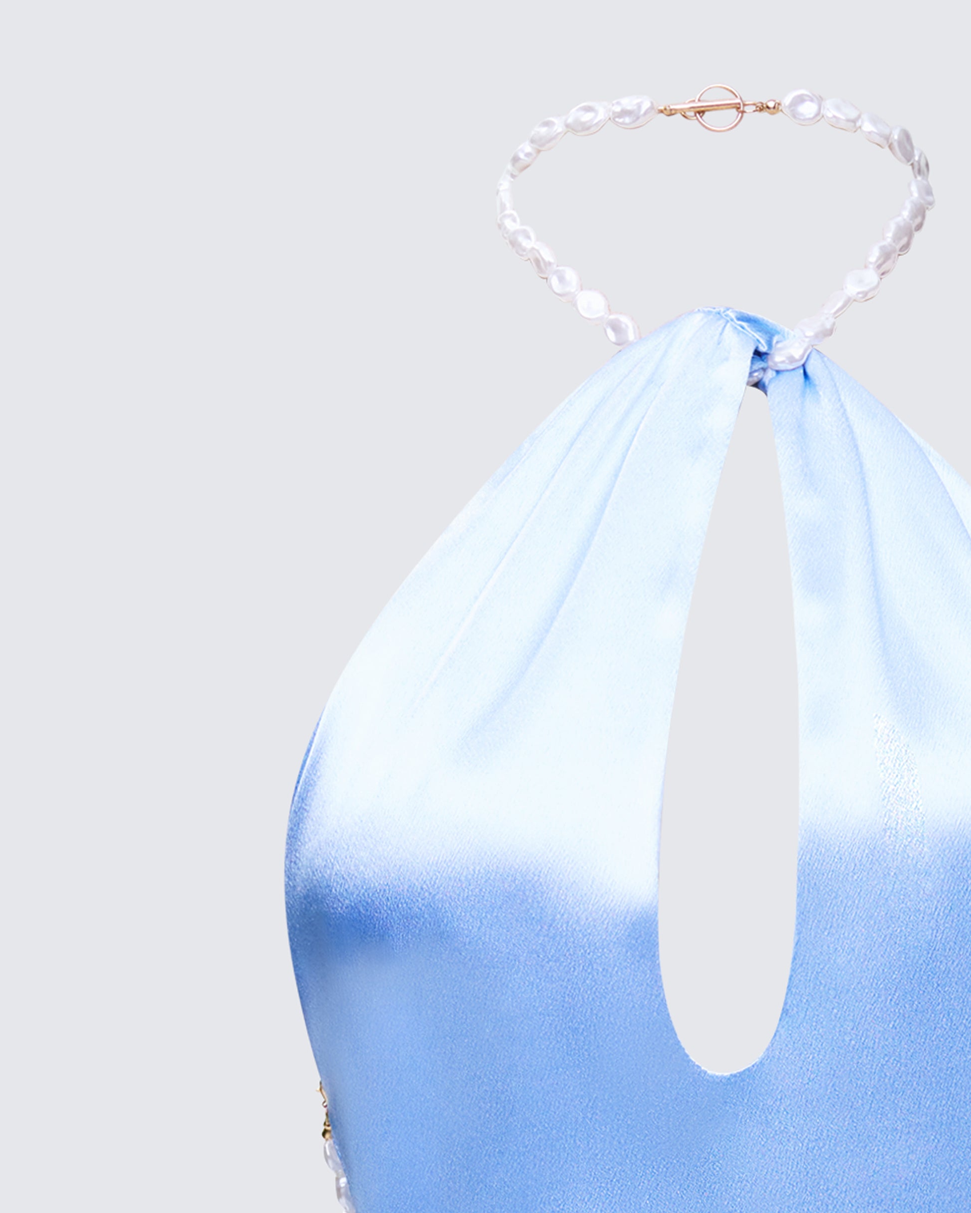 Women's blue mini dress alternate angle – FINESSE