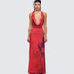 Sayla Red Abstract Print Maxi Dress