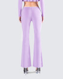 Flare Pants - Ribbed Cotton - Purple
