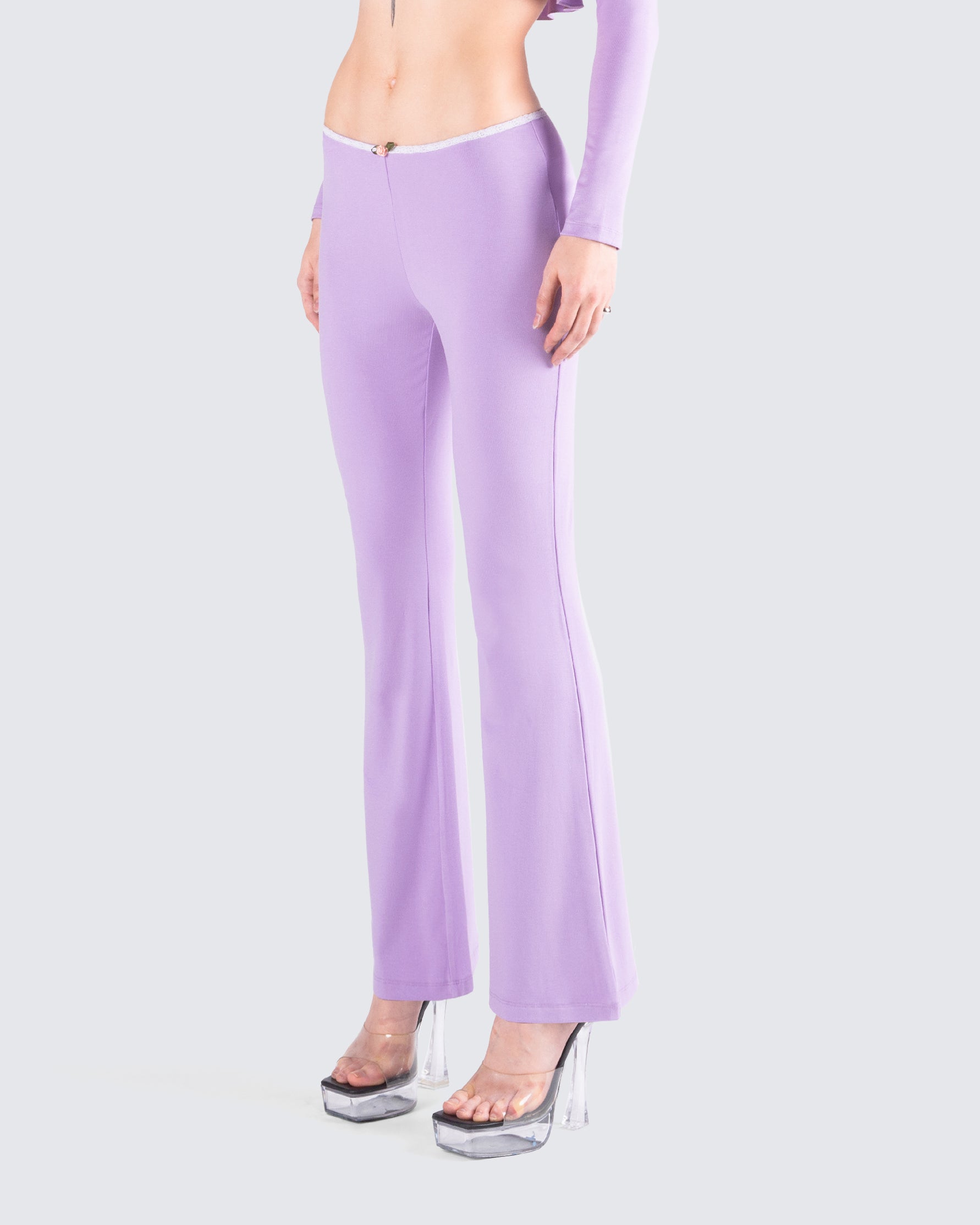 Scout Purple Rib Flared Pants – FINESSE