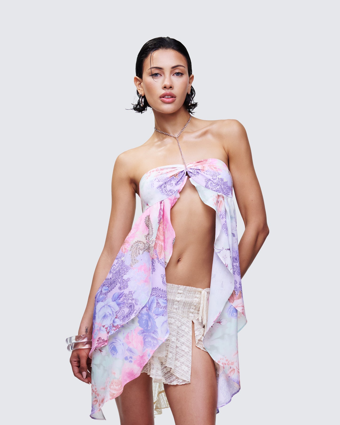 Seaphira Multi Printed Ruffle Top