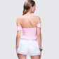 Senara Pink Corset Ruffle Top