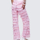 Senara Pink Ruffle Tier Pant