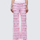 Senara Pink Ruffle Tier Pant model front