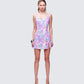 Seraphina Lilac Printed Embellished Mini Dress model front