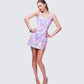 Seraphina Lilac Printed Embellished Mini Dress
