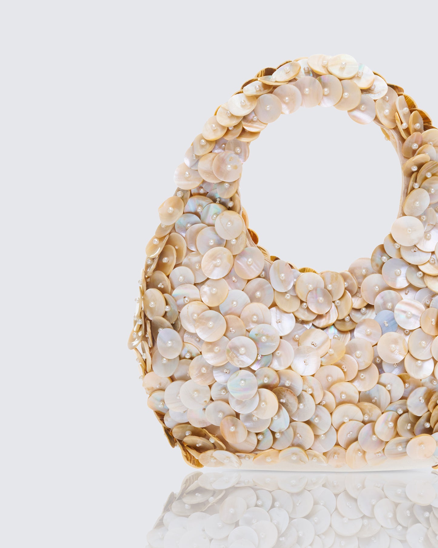Sereia Ivory Mother Of Pearl Hobo Bag