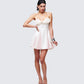 Seren Ivory Feather Bust Mini Dress