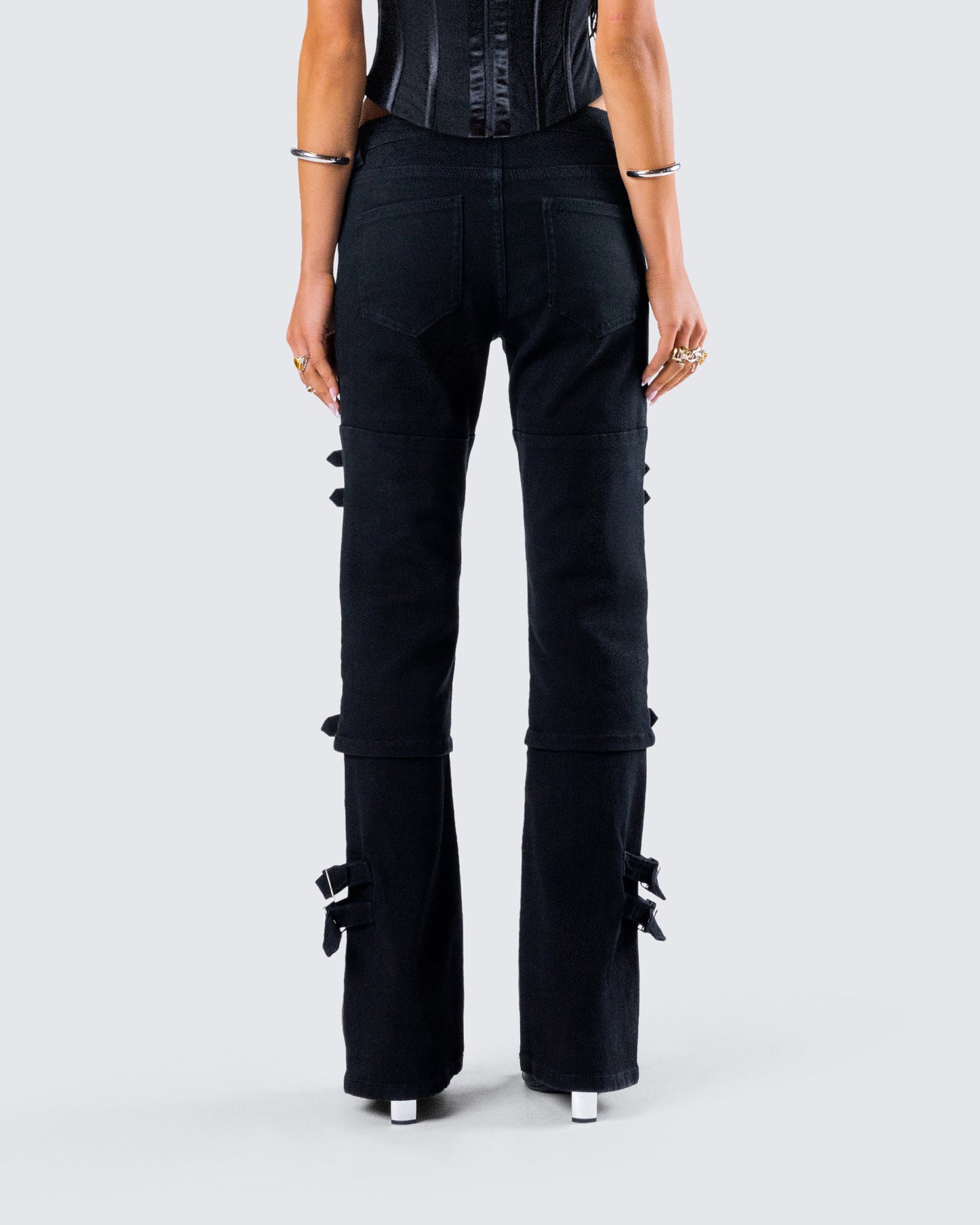 Serenity Black Denim Buckle Jean