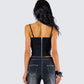 Serenity Black Denim Buckle Top