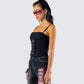 Serenity Black Denim Buckle Top