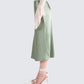 Shae Green Satin Midi Skirt