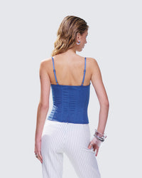 Shaelin Slate Mesh Corset Top